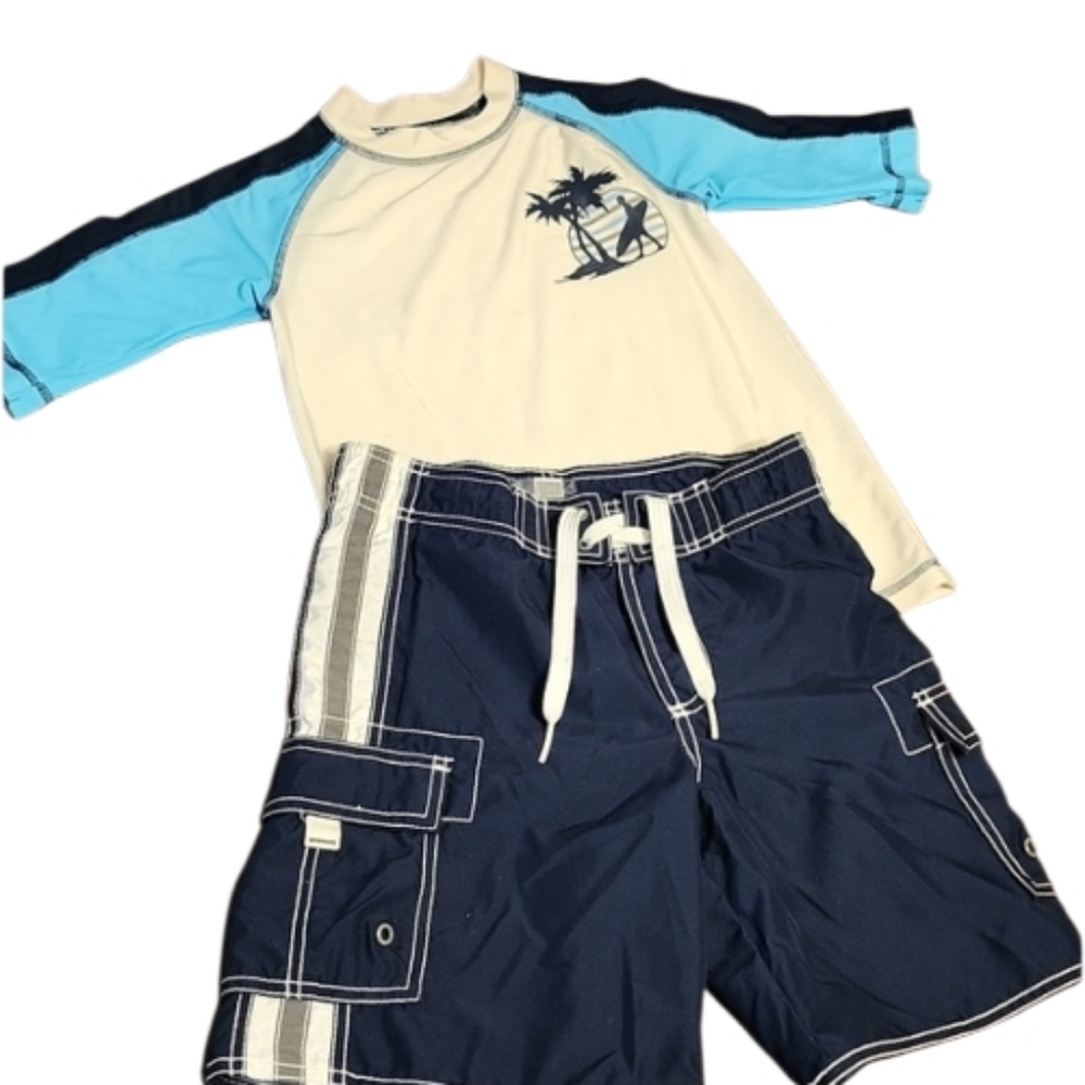 OLD Navy Striped Swim Shorts & Shirt Set